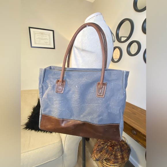 Le Papillon Retro Canvas Leather Large Shoulder Bag - Picture 4 of 16